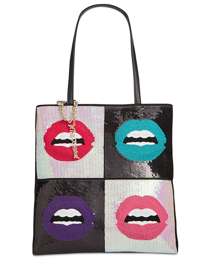 Betsey Johnson Sequined Lips Medium Tote & Reviews Handbags