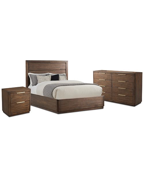 Furniture Closeout Bromley Bedroom Furniture Set 3 Pc Full Platform Bed Dresser Nightstand Created For Macy S Reviews Furniture Macy S