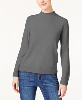 mock turtleneck sweater with back zipper
