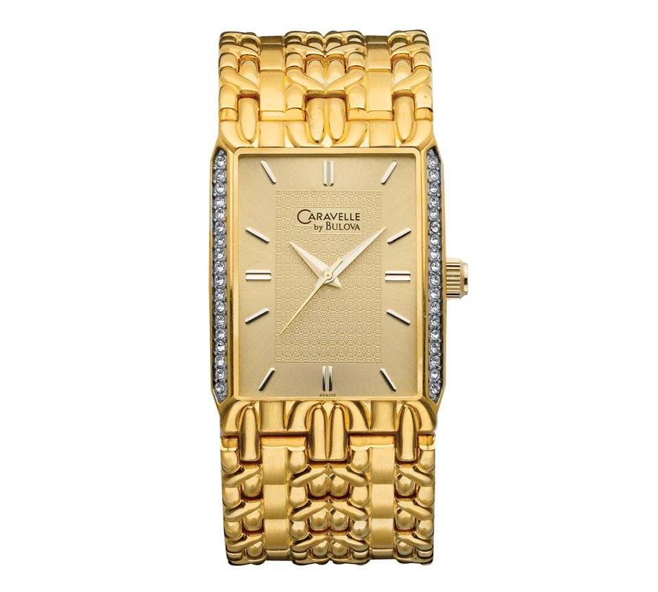 Caravelle by Bulova Watch, Mens Gold Tone Bracelet 45A100