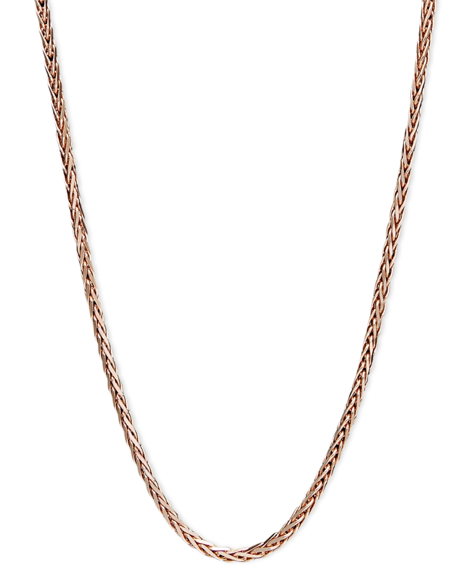 14k Rose Gold Necklace, 20 Wheat Chain   Necklaces   Jewelry