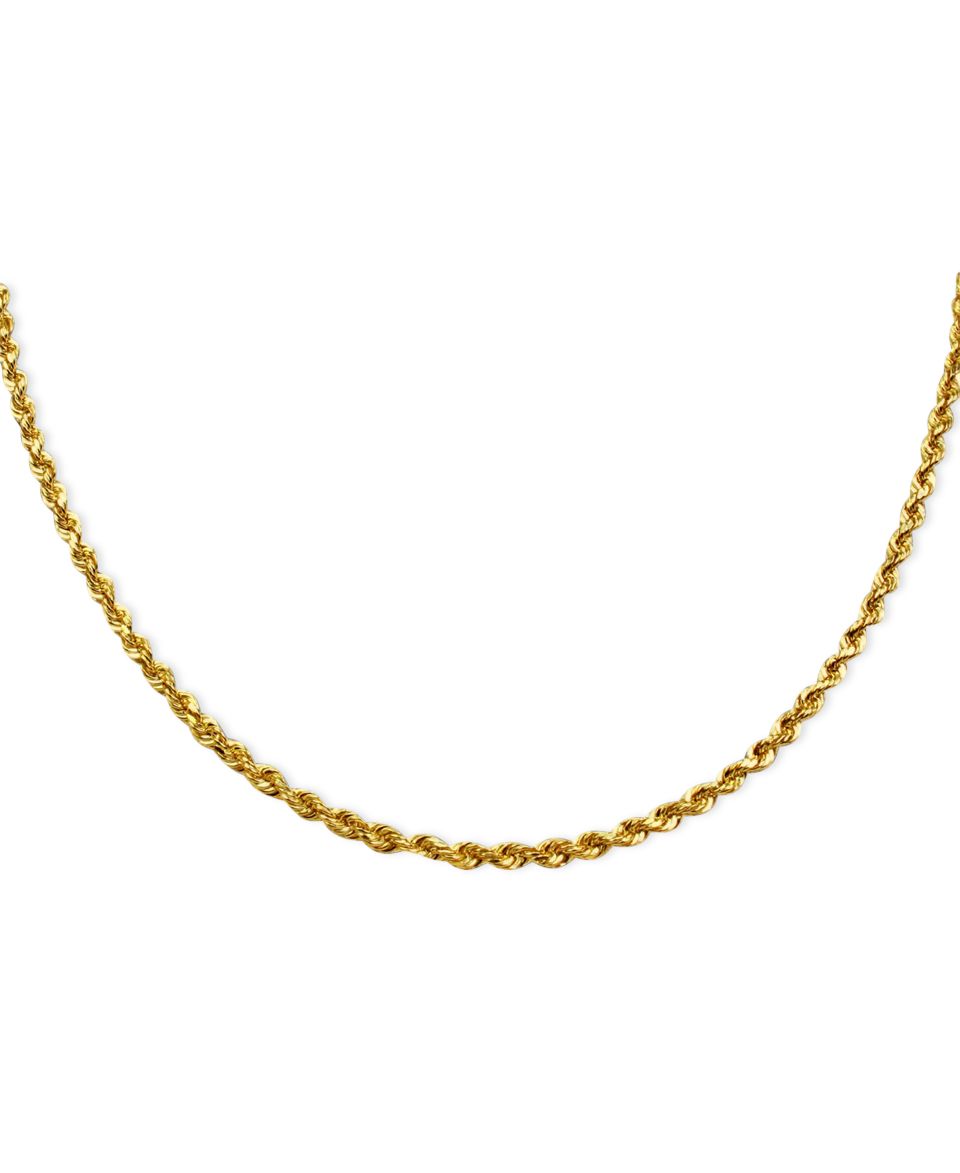 14k Gold Necklace, 20 Diamond Cut Seamless Rope Chain   Necklaces