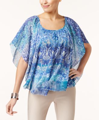 macy's poncho tops