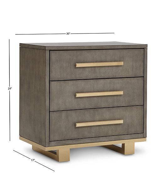 Furniture Petra Shagreen Bedroom Furniture 3 Pc Set Queen Bed Dresser Nightstand Reviews Furniture Macy S