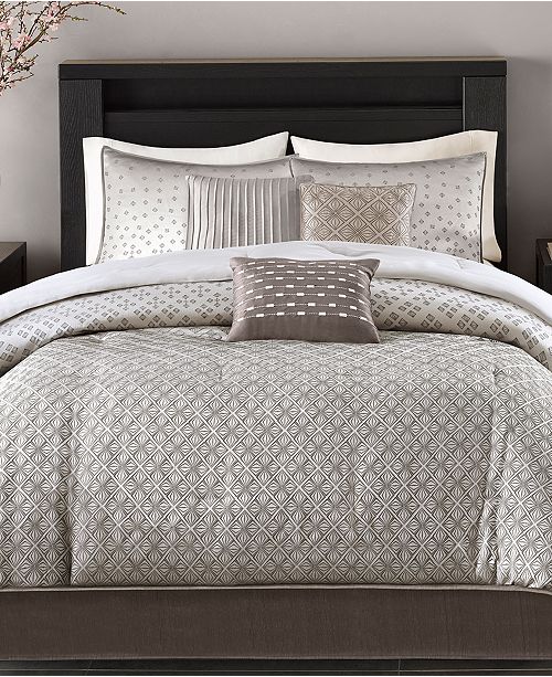 Madison Park Biloxi 7 Pc Geometric Jacquard Queen Comforter Set Reviews Bed In A Bag Bed Bath Macy S
