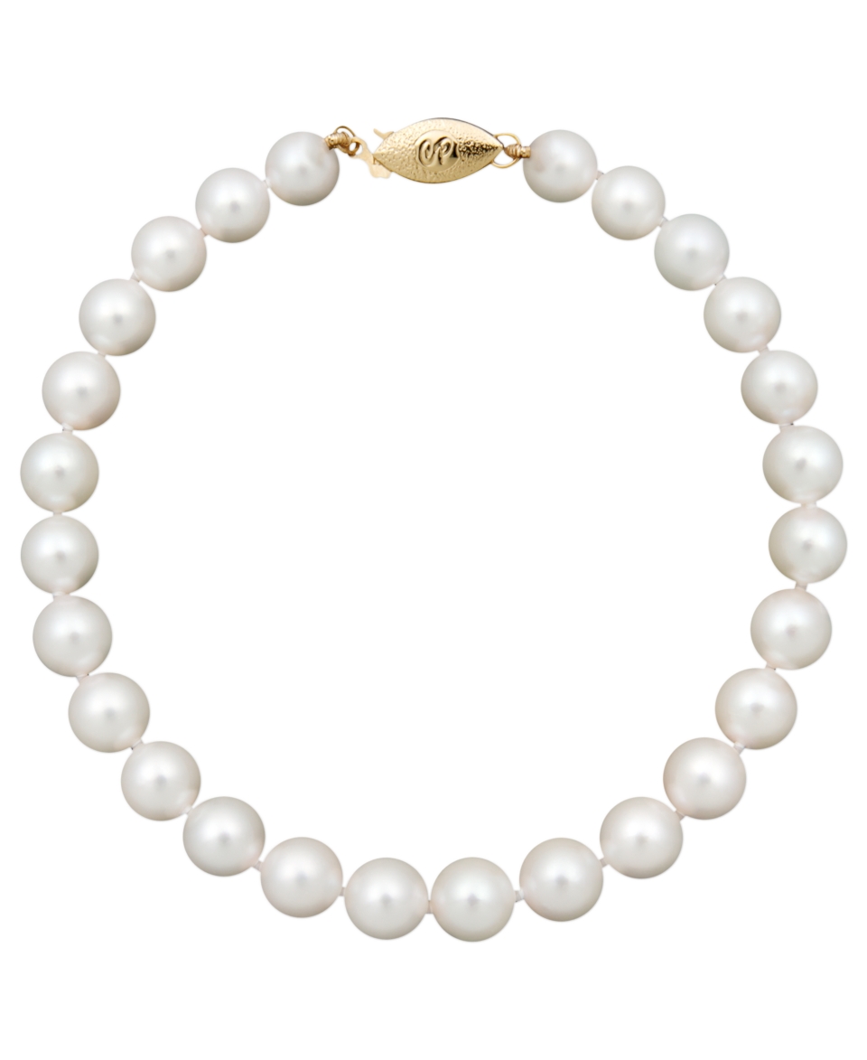 Belle de Mer Pearl Bracelet, 8 14k Gold A+ Akoya Cultured Pearl Strand (6 1/2 7mm)   Bracelets   Jewelry & Watches
