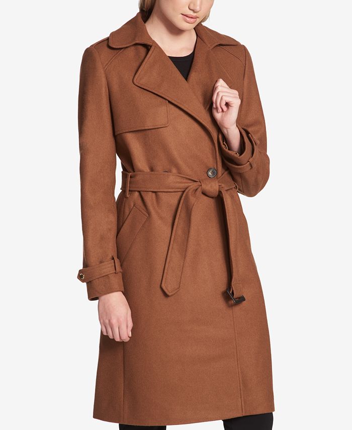 DKNY Belted Trench Coat & Reviews - Coats - Women - Macy's