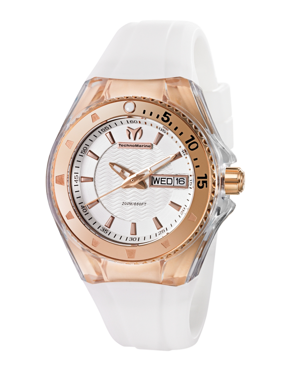 TechnoMarine Watch, Cruise Original Star 34mm White and Brown Silicone 