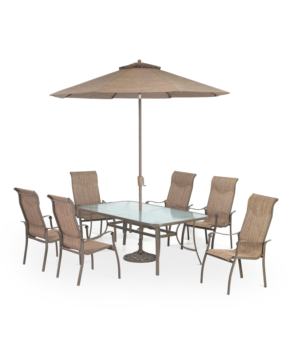 Oasis Outdoor Patio Furniture, 10 Piece Set (72 x 42 Dining Table, 6