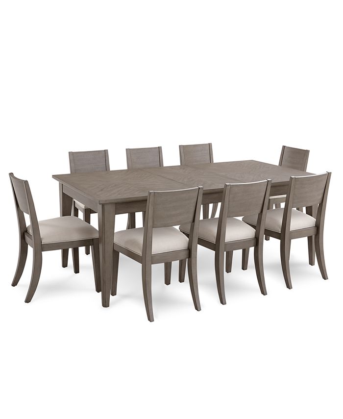 Furniture Tribeca Grey Expandable Dining Furniture 9 Pc Set Dining Table 8 Side Chairs Created For Macy S Reviews Furniture Macy S