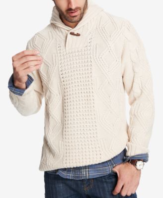 fisherman shawl collar sweater