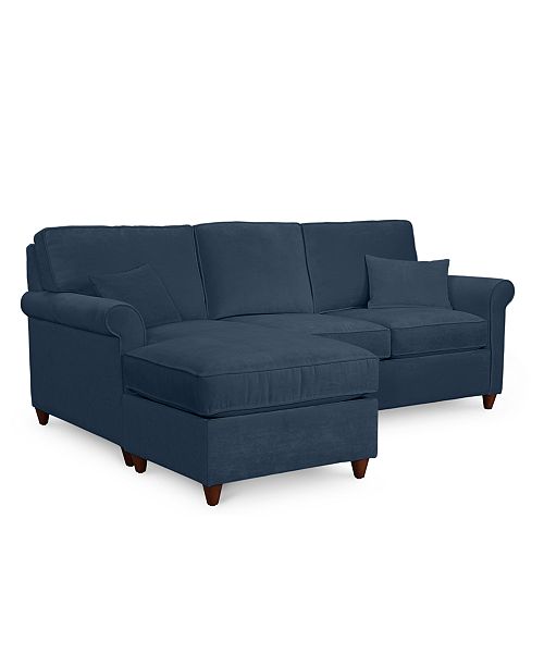 Furniture Lidia 82 Fabric 2 Pc Reversible Chaise Sectional Sofa With Storage Ottoman Custom Colors Created For Macy S Reviews Furniture Macy S
