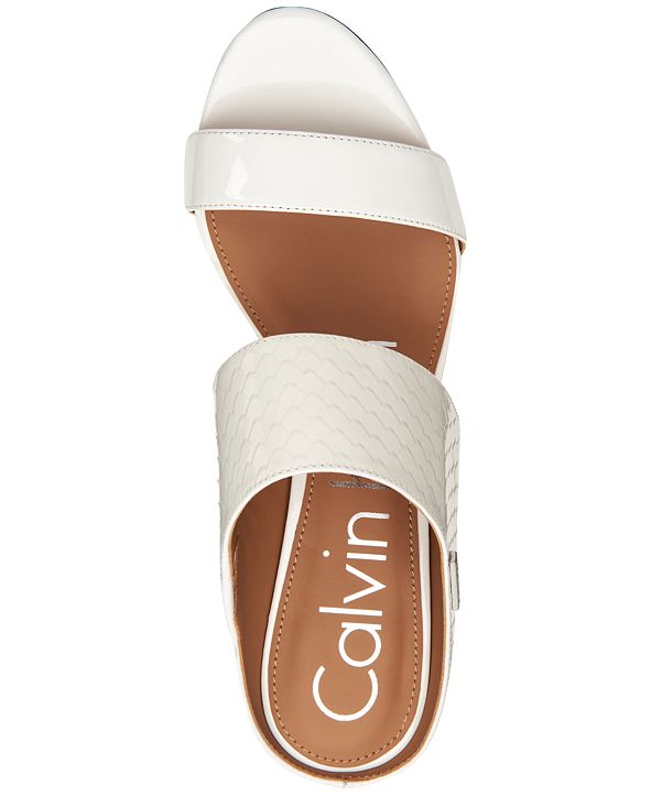 calvin klein women's cecily slip on heeled dress sandals
