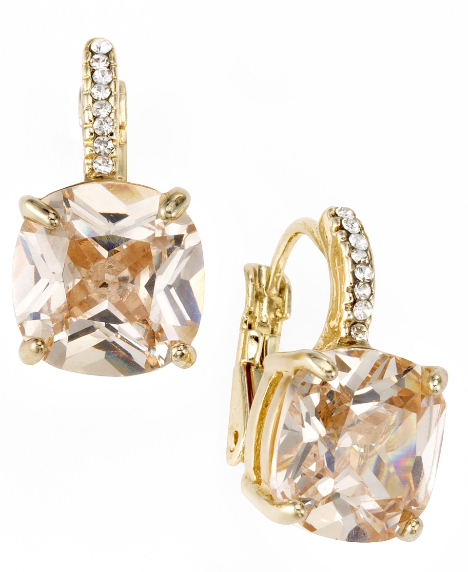 City by City Earrings, Champagne Cubic Zirconia Square Drop (13 3/4 ct