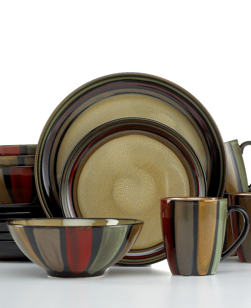 Sango Dinnerware, Flair Brown 16 Piece Set   Casual Dinnerware