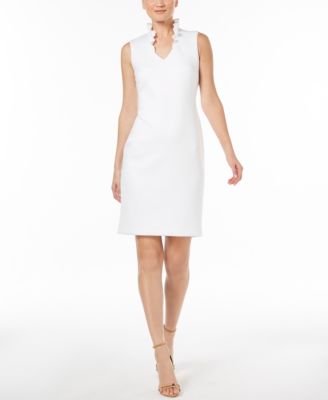 ruffle collar cocktail dress