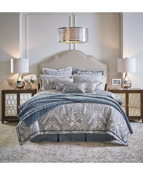 Croscill Seren Chenille Damask Jacquard Bedding Collection Reviews Bedding Collections Bed Bath Macy S
