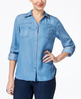 macy's denim shirt