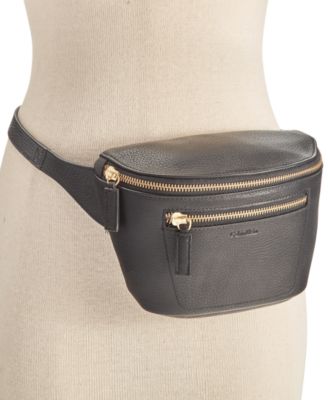 calvin klein pebble leather fanny pack