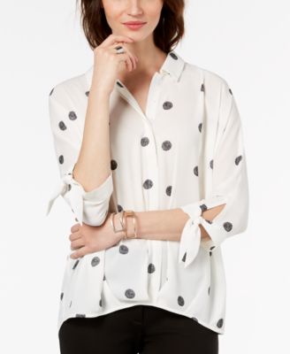 macys polka dot blouse