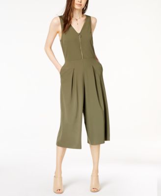 wide leg pleated jumpsuit