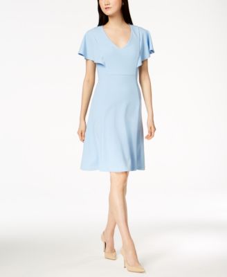 calvin klein flutter sleeve dress