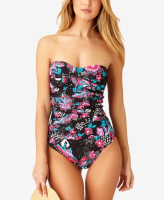 Anne Cole Twist-Front Ruched One-Piece Swimsuit - Macy's