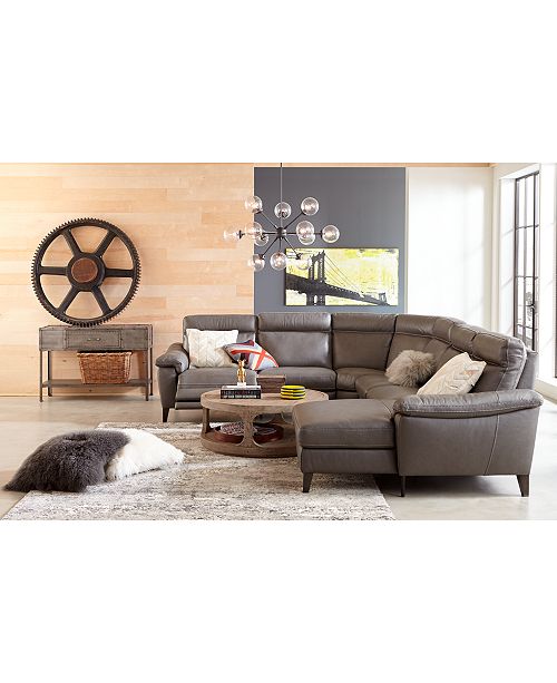 Furniture Pirello Ii Leather Power Reclining Sectional Sofa Collection With Power Headrest And Usb Port Created For Macy S Reviews Furniture Macy S
