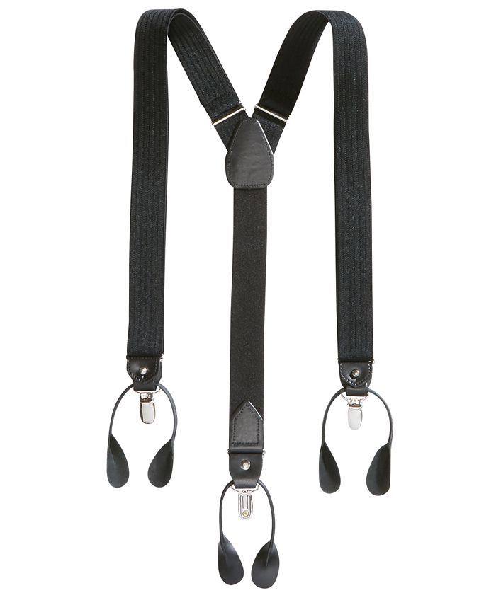 Club Room Men's Herringbone Convertible Suspenders, Created for Macy's