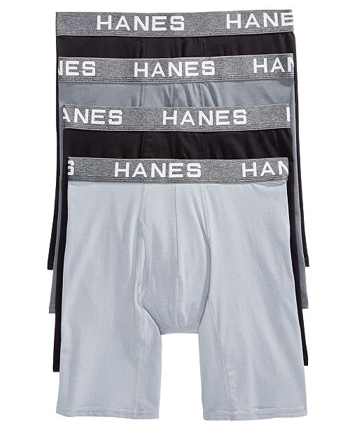 Hanes Men S 4 Pk Platinum Comfort Flex Fit Boxer Briefs Reviews Underwear Socks Men Macy S