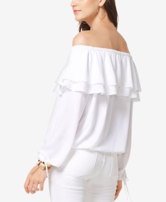 michael kors white off the shoulder top