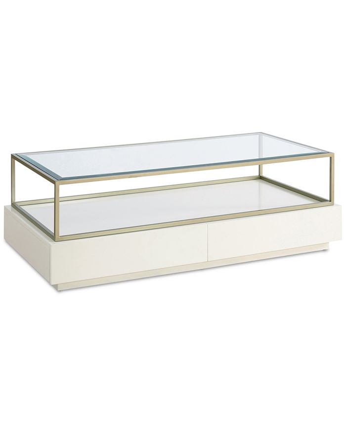 Palliser Delano Glass Top 2 Drawer Rectangular Coffee Table Reviews Furniture Macy S Tempered glass coffee table with storage modern living room furniture tea table. drawer rectangular coffee table
