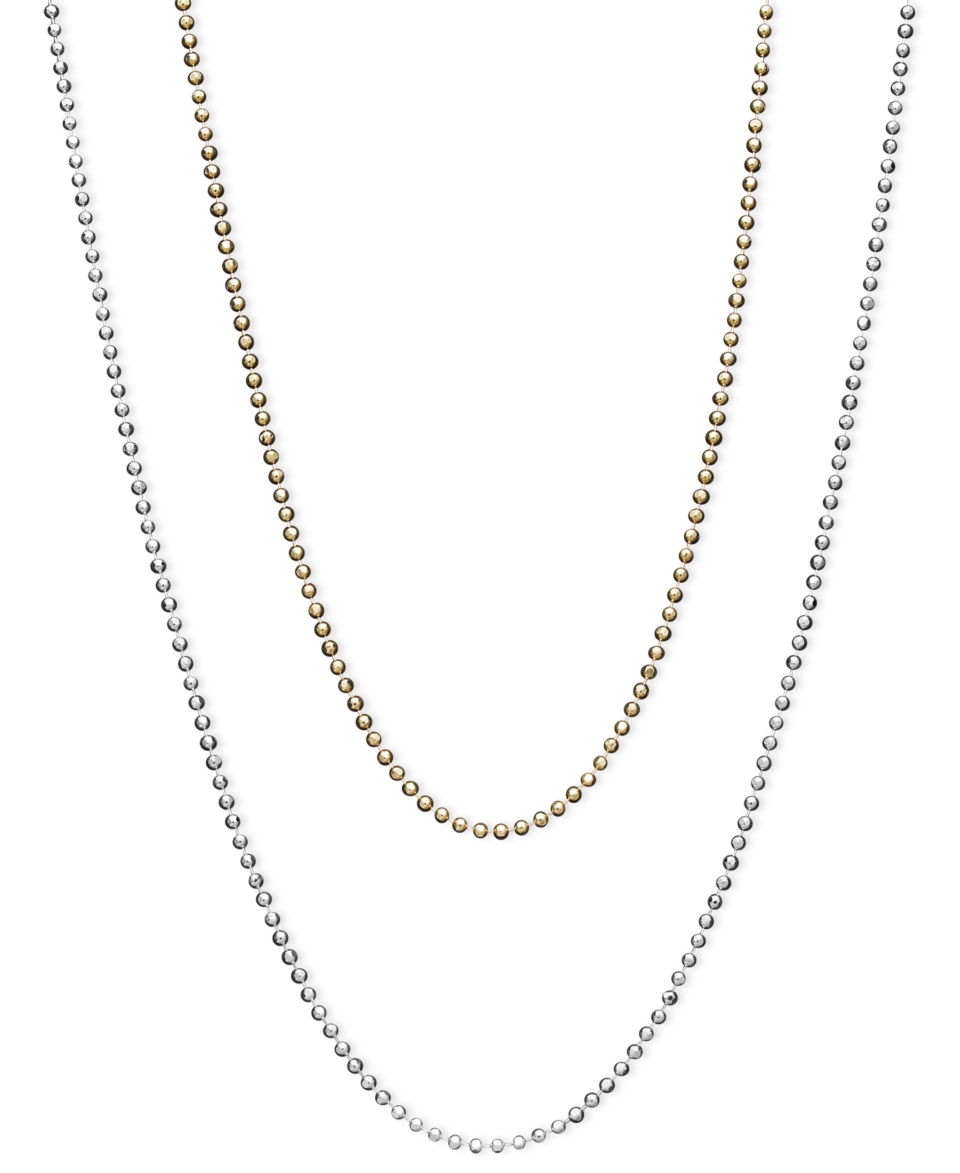 14k Gold and 14k White Gold Necklaces, 16 20 Bead Chain   Necklaces