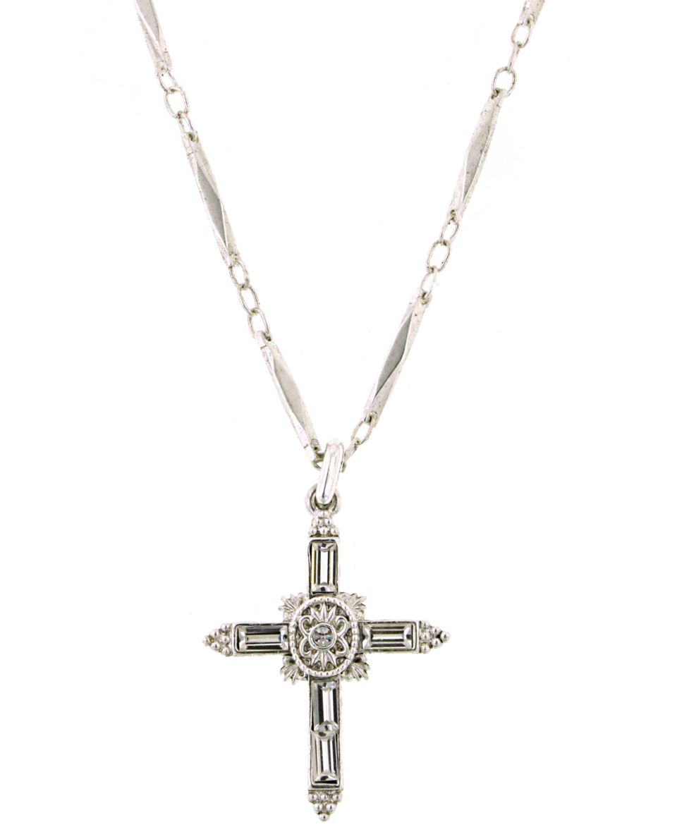 Vatican Necklace, Silver tone Marcasite Cross Pendant   Fashion