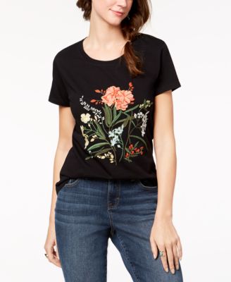 embroidered floral t shirt