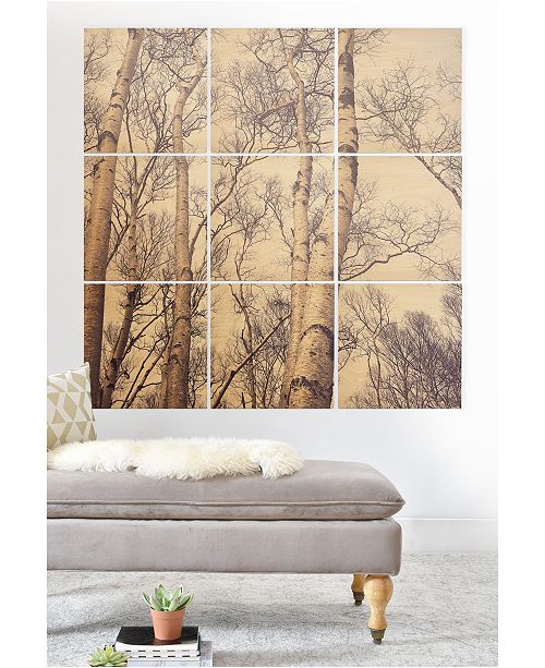 Deny Designs Olivia St Claire Winter Birch Tree 9 Pc Printed Wood Wall Mural Reviews Wallpaper Home Decor Macy S