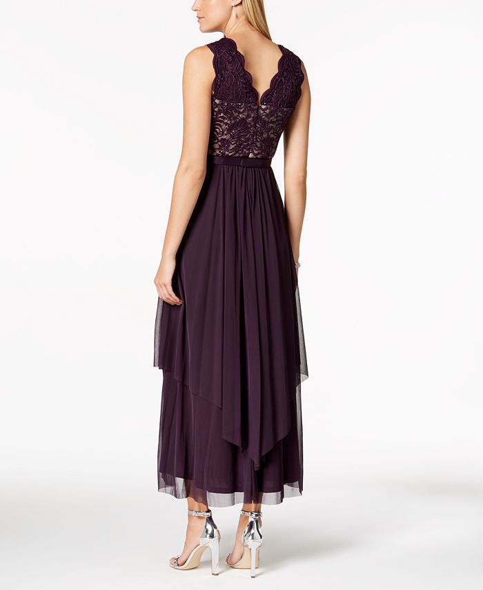 r&m richards sequined lace chiffon gown