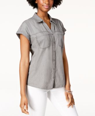 high low short sleeve tops