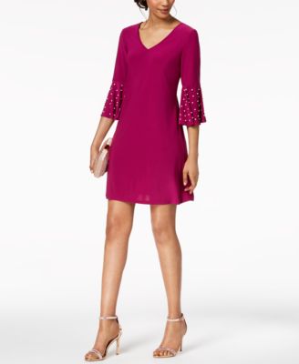 petite bell sleeve dress