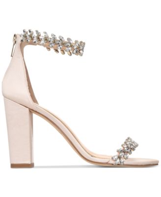 jewel by badgley mischka mayra embellished ankle strap sandal