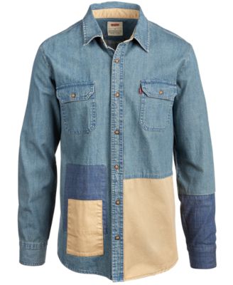 patchwork denim shirt