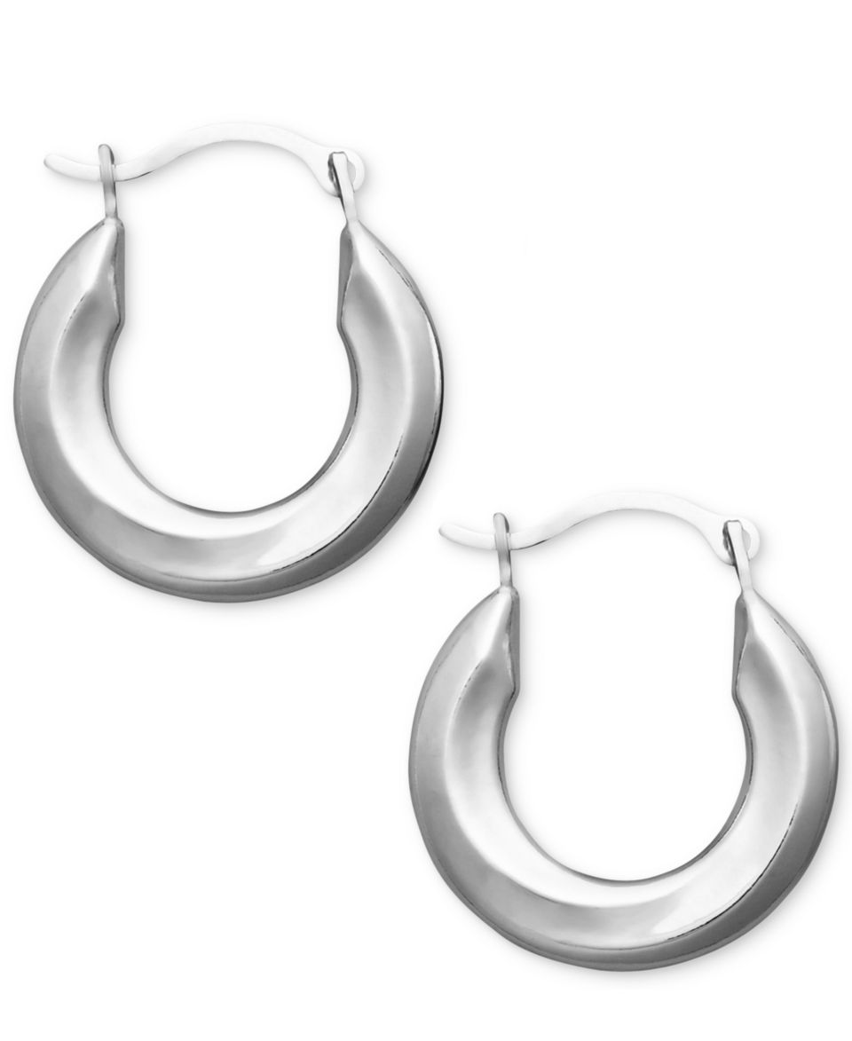 10k White Gold Earrings, Oval Swirl Hoops   Earrings   Jewelry & Watches