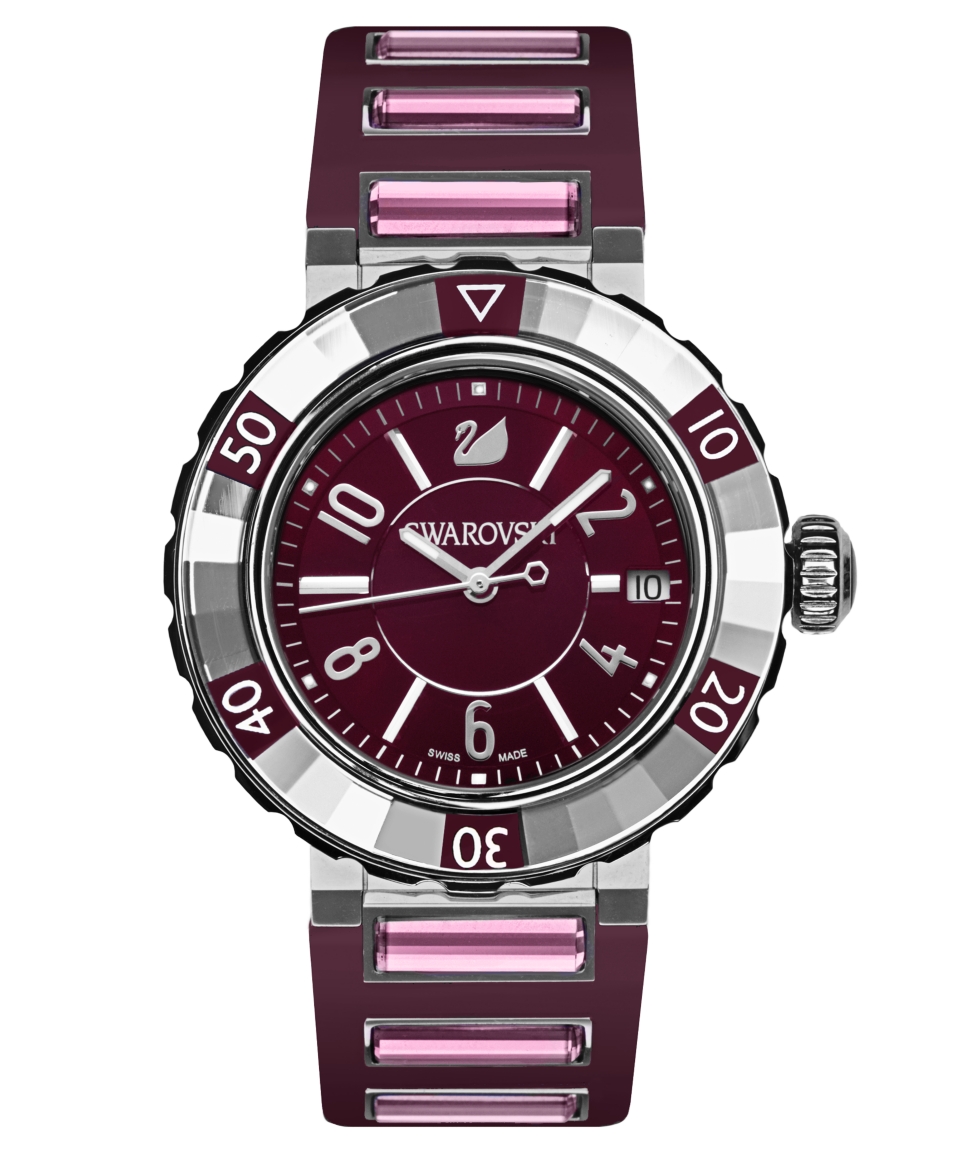   Watch, Womens Octea Sport Purple Rubber and Crystal Strap 999980