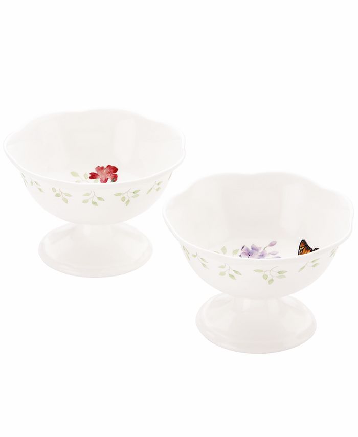 Lenox Dinnerware, Set of 2 Butterfly Meadow Footed Dessert Bowls