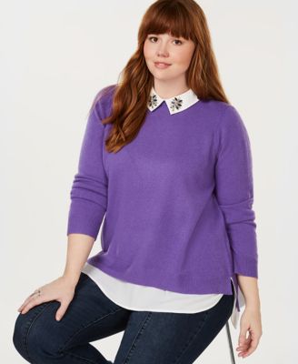 macys cashmere sweaters plus size