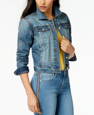 star embroidered jean jacket