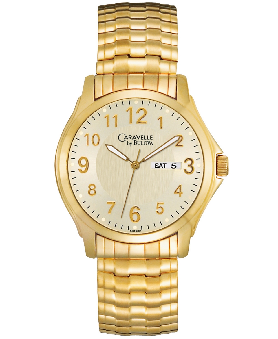 Caravelle by Bulova Watch, Mens Gold Tone Stainless Steel Expansion
