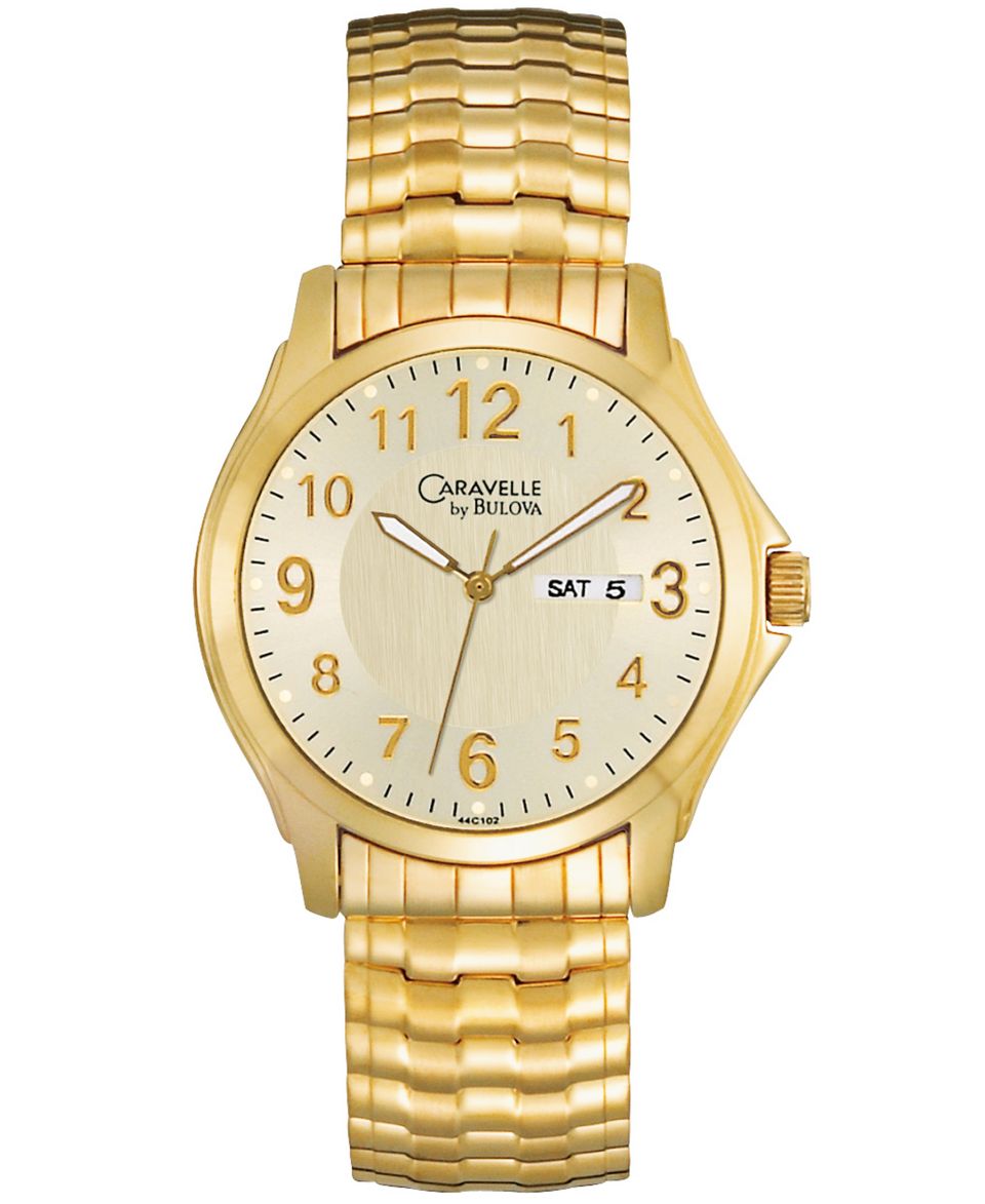 Caravelle New York by Bulova Watch, Mens Gold Tone Stainless Steel Expansion Bracelet 44C102   Watches   Jewelry & Watches