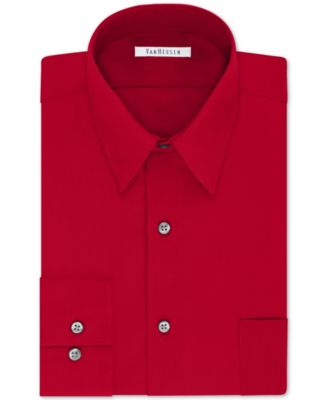 Мужская однотонная рубашка из поплина Van Heusen Big & Tall классического/обычного кроя без морщин