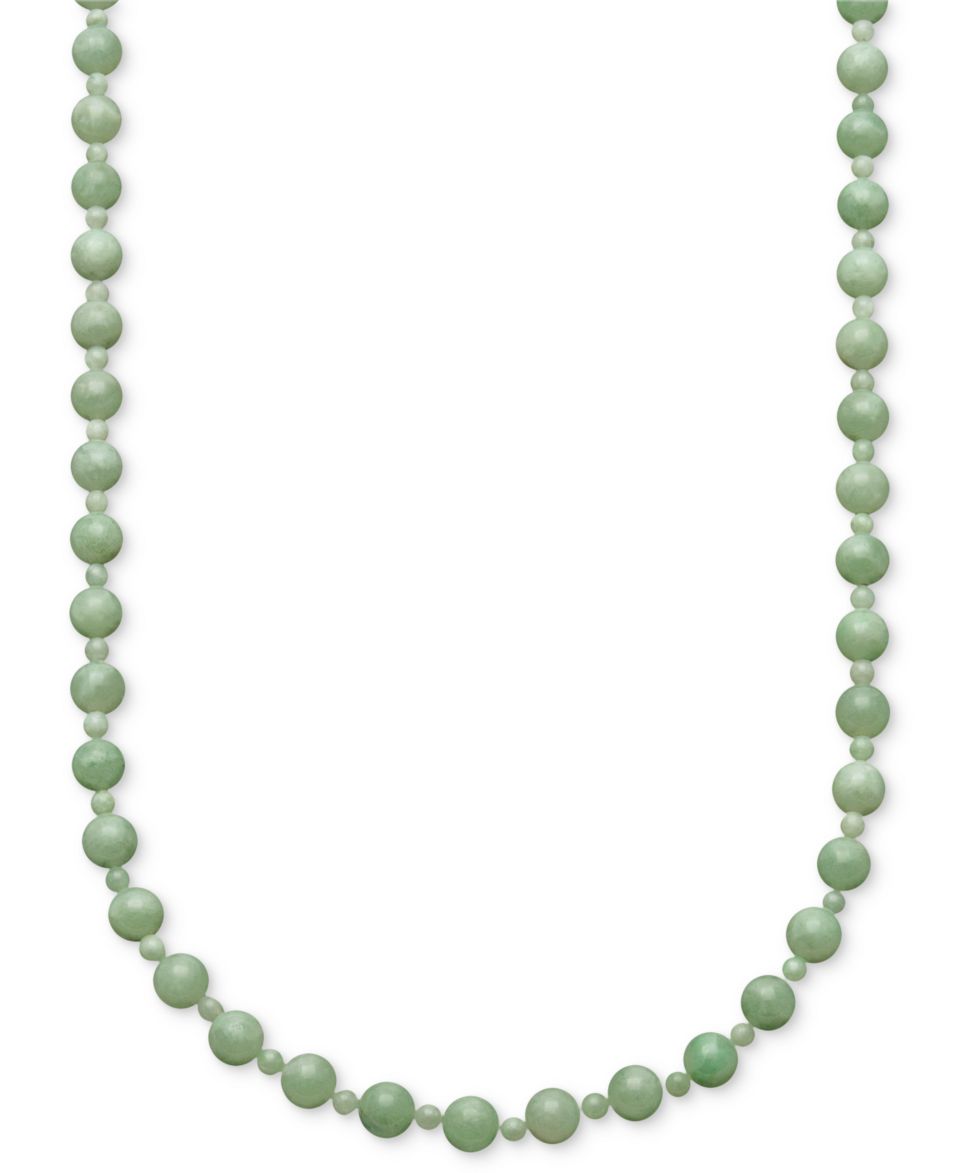 14k Gold Necklace, Jade Graduated Strand   FINE JEWELRY   Jewelry